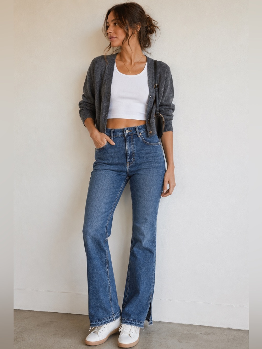 We The Free Split Hem Straight Leg Jeans Size 25 Raw Hem Side Slit Denim